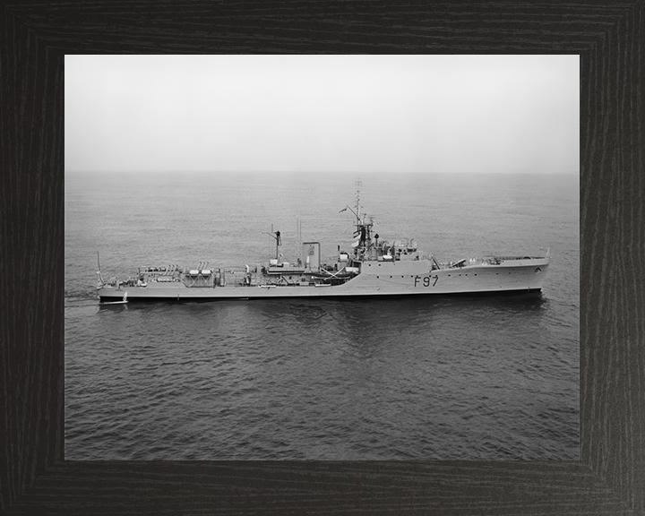HMS Russell (F97) Photo Print - Starboard Beam View - Royal Navy Blackwood Class Frigate Hampshire Prints 10 x 8 Black Frame No