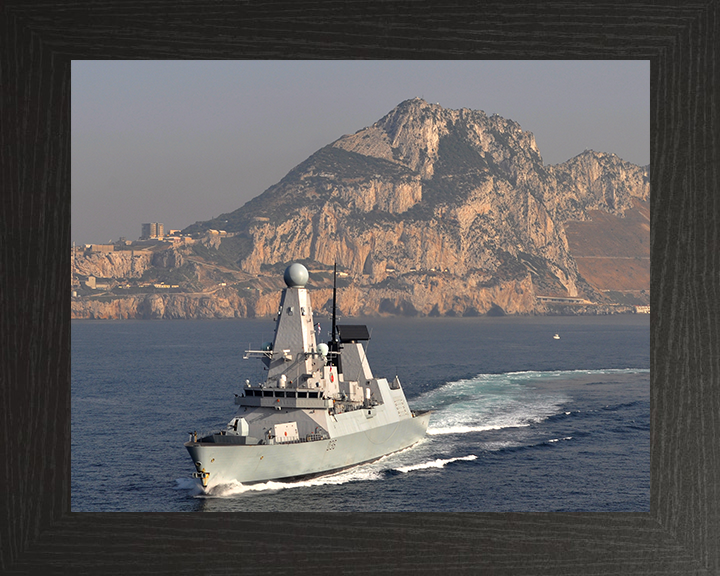 HMS Defender (D36) Photo Print - Off Gibraltar 2014 - Royal Navy Type 45 Destroyer Posters, Prints, & Visual Artwork Hampshire Prints 10 x 8 Black Frame No