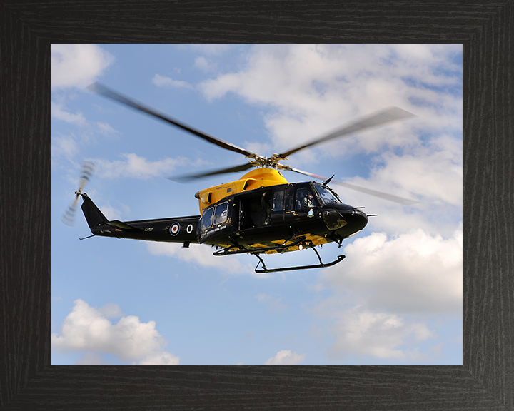 Army Air Corp Griffin Helicopter in Flight Photo Print - British Army Hampshire Prints 10 x 8 Black Frame No