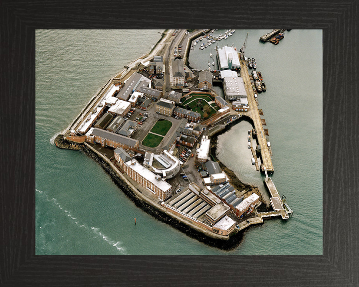 HMS Dolphin Photo Print - Gosport Hampshire 2002 - Royal Navy Shore Establishment Hampshire Prints 10 x 8 Black Frame No