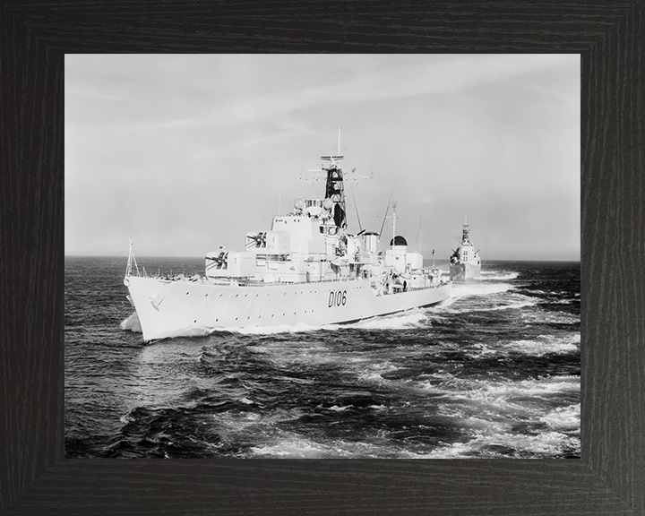 HMS Decoy (D106) Photo Print - At Sea - Royal Navy Daring Class Destroyer Hampshire Prints 10 x 8 Black Frame No