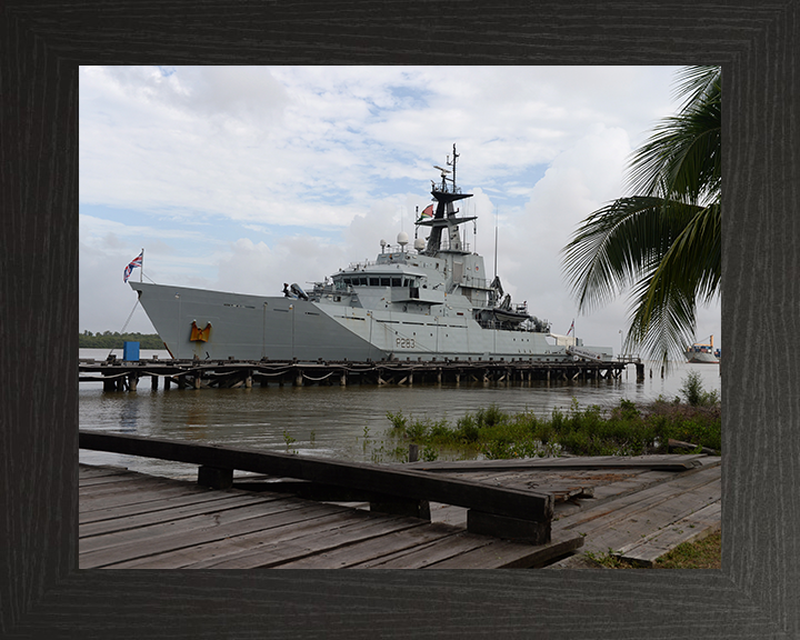 HMS Mersey (P283) Photo Print - Guyana 2016 - Royal Navy River Class Patrol Vessel Hampshire Prints 10 x 8 Black Frame No