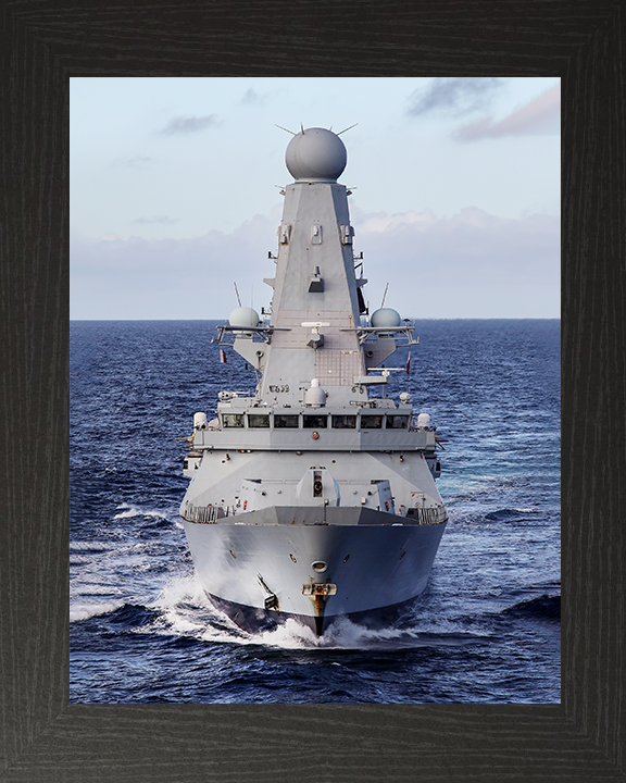 HMS Defender (D36) Royal Navy Type 45 Destroyer Underway Bow View Photo Print Wall Art Decor Posters, Prints, & Visual Artwork Hampshire Prints 10 x 8 Black Frame No