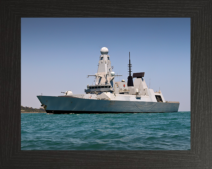 HMS Duncan (D37) Royal Navy Type 45 Destroyer Low Port Side View Photo Print Wall Art Decor Posters, Prints, & Visual Artwork Hampshire Prints 10 x 8 Black Frame No