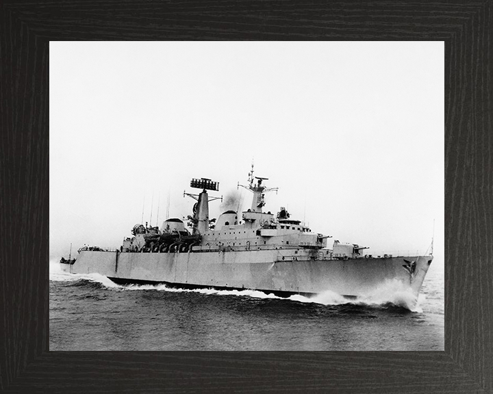 HMS Devonshire (D02) Photo Print - Underway 1963 - Royal Navy County Class Destroyer Posters, Prints, & Visual Artwork Hampshire Prints 10 x 8 Black Frame No