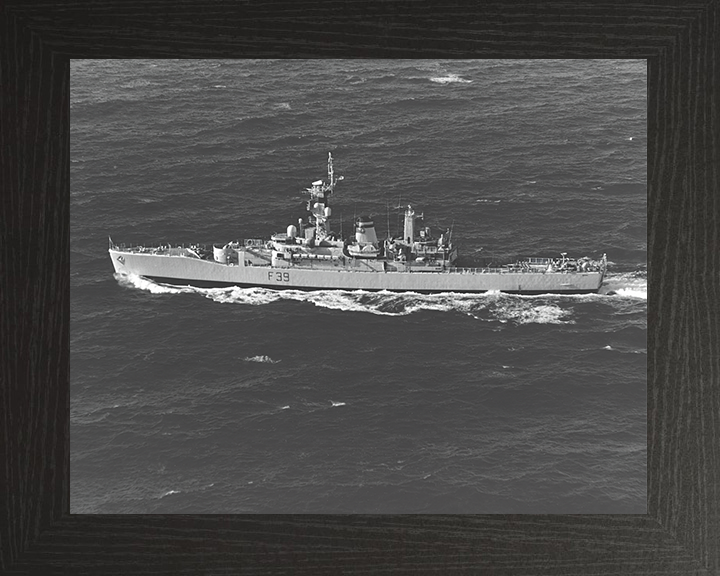 HMS Naiad (F39) Photo Print - Atlantic Sea 1978 - Royal Navy Leander Class Frigate Hampshire Prints 10 x 8 Black Frame No
