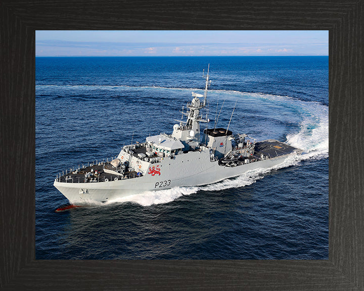 HMS Tamar (P233) Photo Print - Starboard Turn - Royal Navy River Class Patrol Vessel Hampshire Prints 10 x 8 Black Frame No