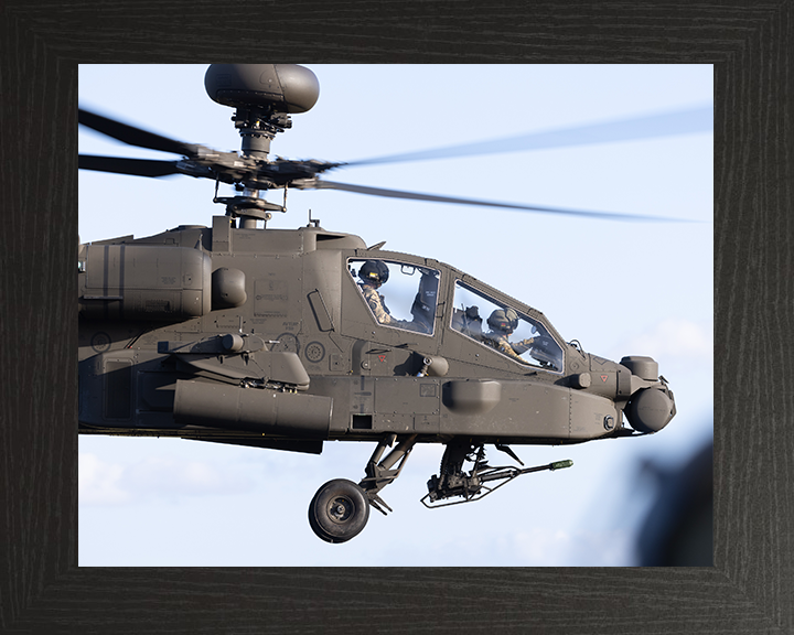Army Apache Echo Helicopter cockpit Close up Photo Print - British Army Hampshire Prints 10 x 8 Black Frame No