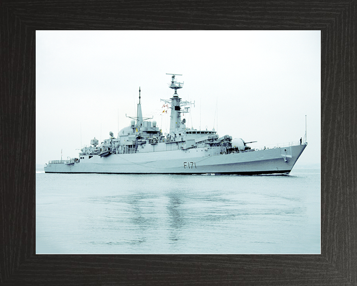 HMS Active (F171) Royal Navy Type 21 Frigate Photo Print Warship Wall Art Decor Posters, Prints, & Visual Artwork Hampshire Prints 10 x 8 Black Frame No
