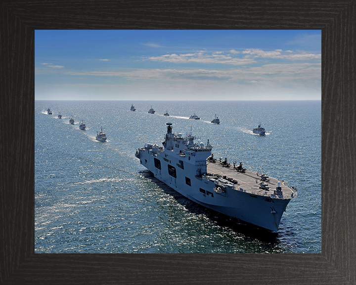 HMS Ocean (L12) Photo Print - BALTOPS 2015 - Royal Navy Landing Platform Helicopter Hampshire Prints 10 x 8 Black Frame No