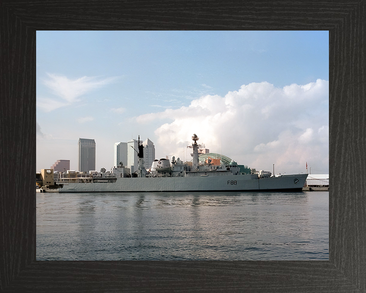 HMS Broadsword (F88) Royal Navy Type 22 Frigate Alongside Photo Print Wall Art Decor Posters, Prints, & Visual Artwork Hampshire Prints 10 x 8 Black Frame No