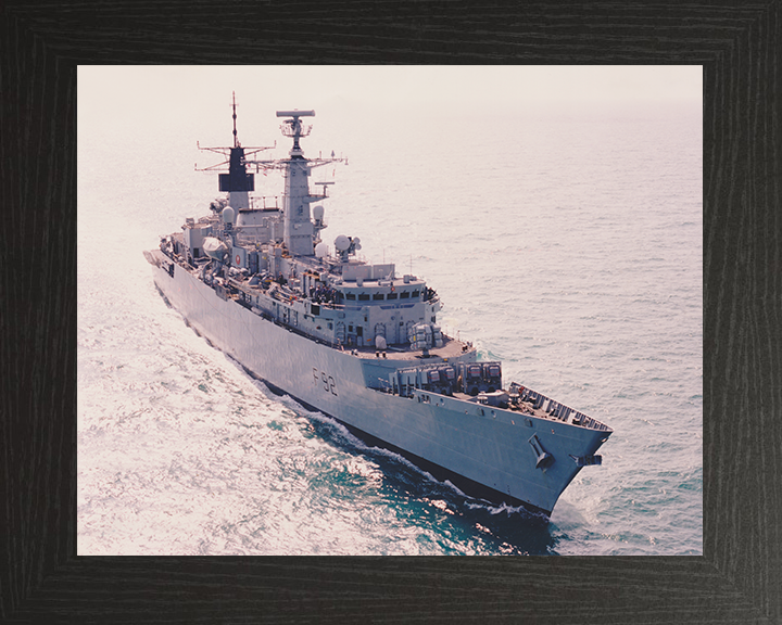 HMS Boxer (F92) Royal Navy Type 22 Frigate At Sea 1999 Photo Print Wall Art Decor Posters, Prints, & Visual Artwork Hampshire Prints 10 x 8 Black Frame No