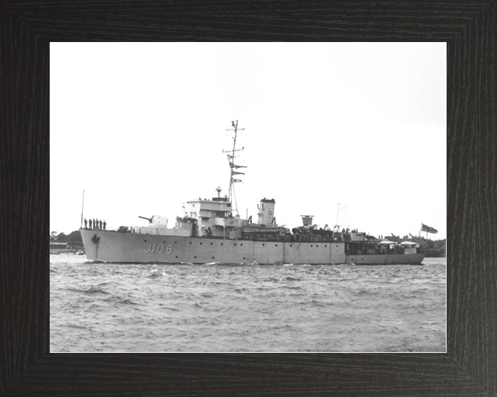 HMS Acute (J106) Royal Navy Algerine Class Minesweeper Photo Print Warship Wall Art Posters, Prints, & Visual Artwork Hampshire Prints 10 x 8 Black Frame No