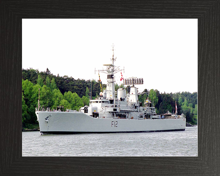 HMS Achilles (F12) Royal Navy Leander Class Frigate Photo Print Warship Wall Art Posters, Prints, & Visual Artwork Hampshire Prints 10 x 8 Black Frame No