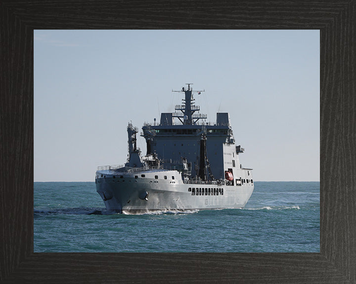 RFA Tideforce (A139) Photo Print - Port Bow View - Royal Fleet Auxiliary Tide Class Tanker Hampshire Prints 10 x 8 Black Frame No