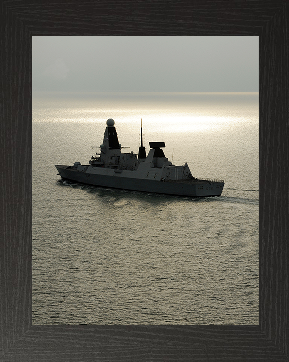 HMS Daring (D32) Royal Navy Type 45 Destroyer At Sunset 2010 Photo Print Wall Art Decor Posters, Prints, & Visual Artwork Hampshire Prints 10 x 8 Black Frame No