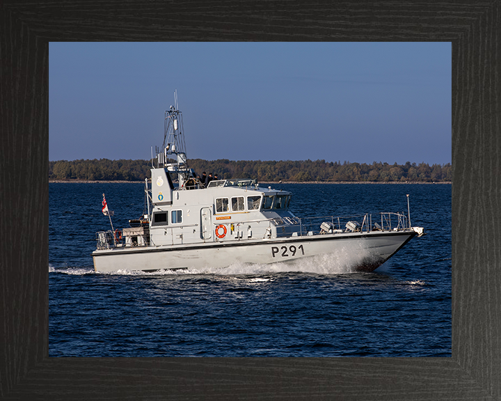 HMS Puncher (P291) Photo Print - At Sea 2025 - Royal Navy Archer Class P2000 Patrol Vessel Hampshire Prints 10 x 8 Black Frame No