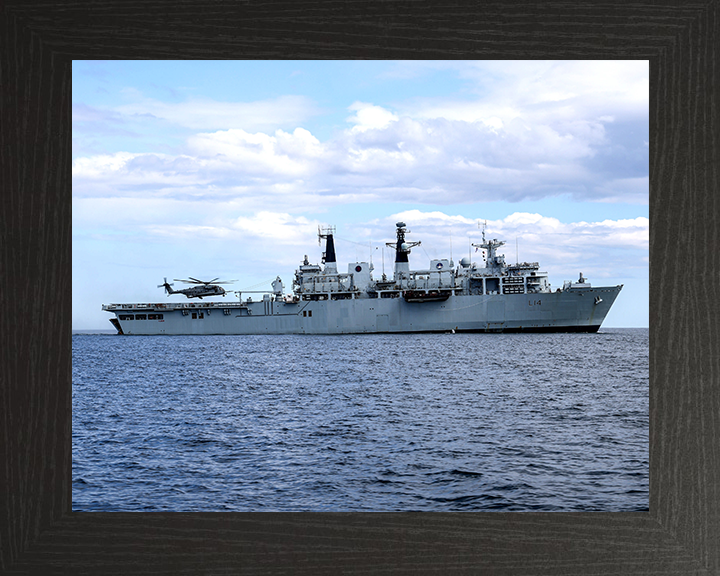 HMS Albion (L14) Photo Print - Starboard Beam 2021 - Royal Navy Albion Class Amphibious Ship Hampshire Prints 10 x 8 Black Frame No