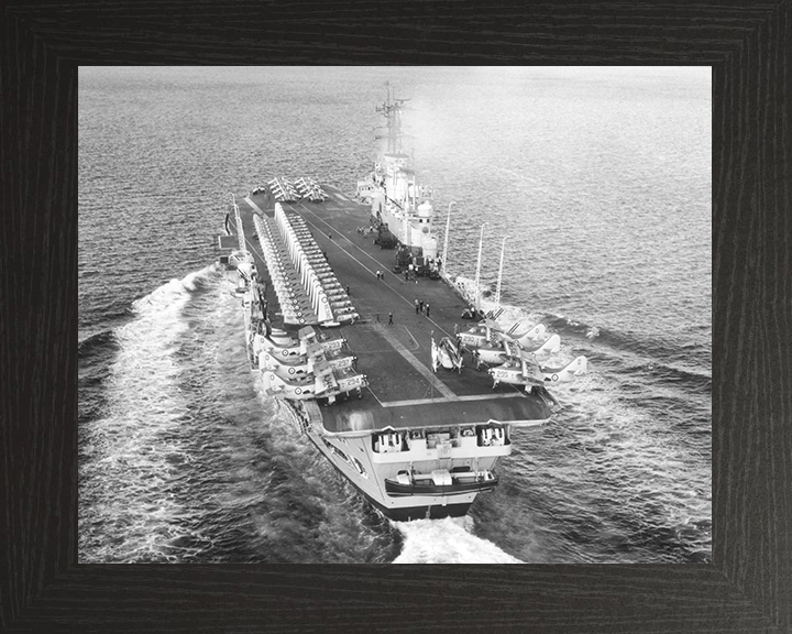 HMS Ark Royal (R09) Royal Navy Audacious Class Aircraft Carrier Full Flight Deck Photo Print Wall Art Decor Posters, Prints, & Visual Artwork Hampshire Prints 10 x 8 Black Frame No
