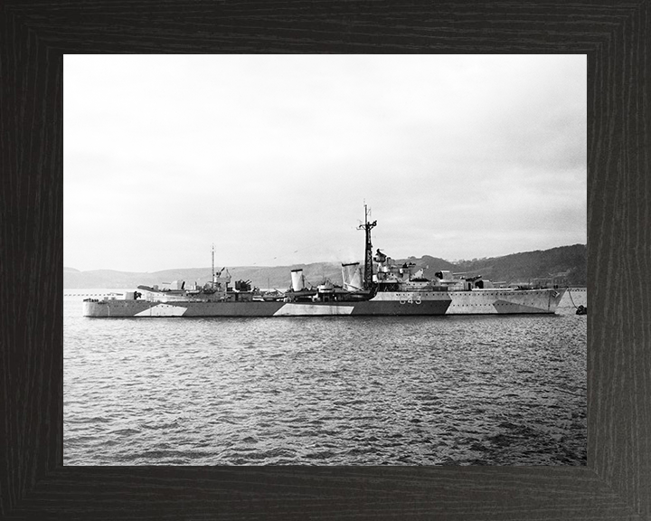 HMS Tartar G43 (F43) Photo Print - At a buoy Apr 1944 - Royal Navy Tribal class Destroyer Hampshire Prints 10 x 8 Black Frame No
