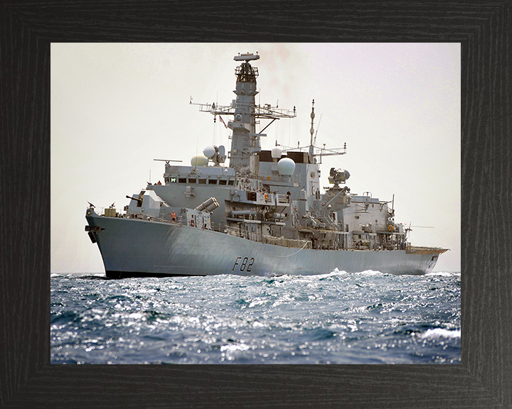 HMS Somerset (F82) Photo Print - Arabian Gulf - Royal Navy Type 23 Frigate Hampshire Prints 10 x 8 Black Frame No
