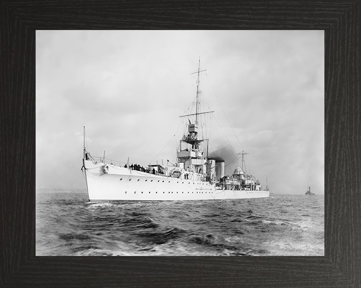 HMS Cairo (D87) Royal Navy C Class Light Cruiser Port Side View Photo Print Wall Art Naval Decor Posters, Prints, & Visual Artwork Hampshire Prints 10 x 8 Black Frame No