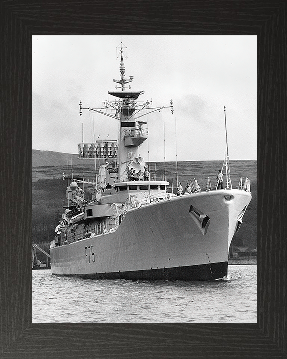 HMS Charybdis (F75) Royal Navy Leander Class Frigate Low Starboard Bow View Photo Print Wall Art Decor Posters, Prints, & Visual Artwork Hampshire Prints 10 x 8 Black Frame No