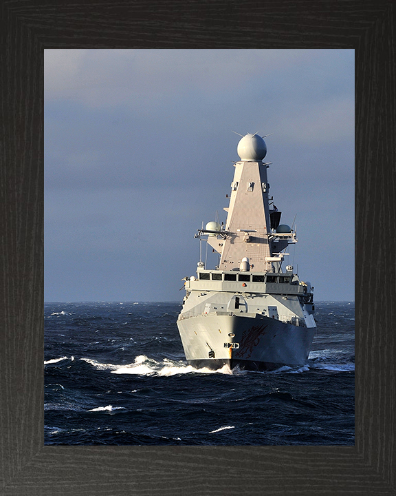 HMS Dragon (D35) Royal Navy Type 45 Destroyer Bow View Portrait Photo Print Wall Art Decor Posters, Prints, & Visual Artwork Hampshire Prints 10 x 8 Black Frame No