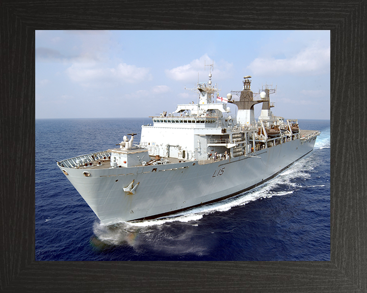 HMS Bulwark (L15) Photo Print - Operation Highbrow 2006 - Royal Navy Albion Class Amphibious Ship Hampshire Prints 10 x 8 Black Frame No