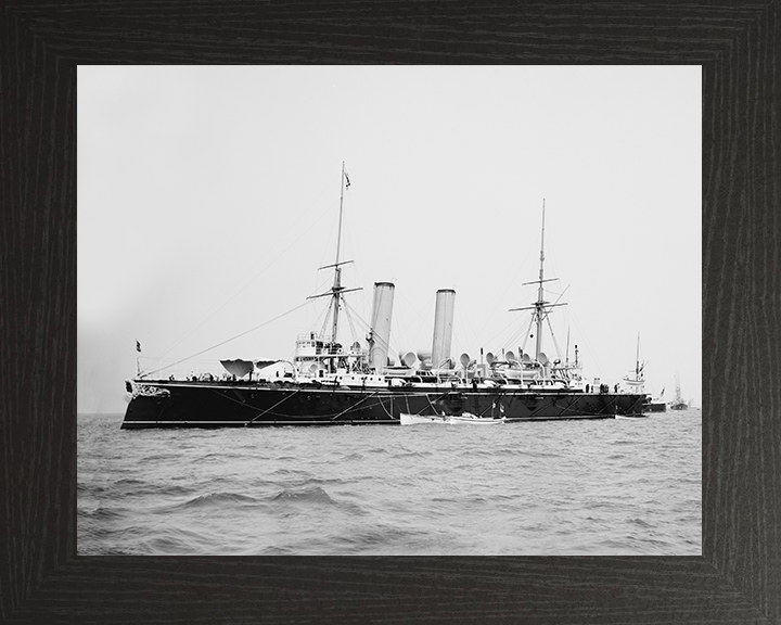 HMS Blake (1889) Royal Navy Blake Class Cruiser Port Side View Photo Print Wall Art Decor Posters, Prints, & Visual Artwork Hampshire Prints 10 x 8 Black Frame No
