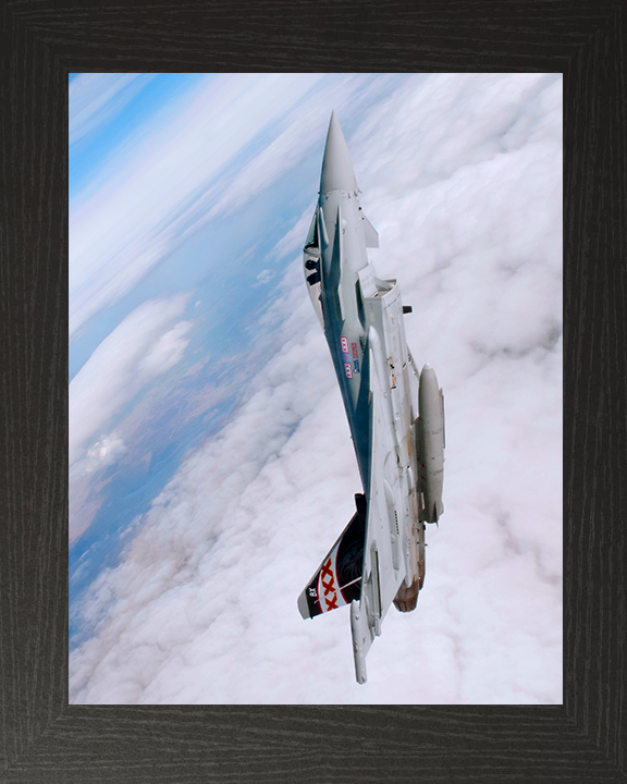 RAF Typhoon vertical climb Photo Print - Royal Air Force Aircraft Hampshire Prints 10 x 8 Black Frame No