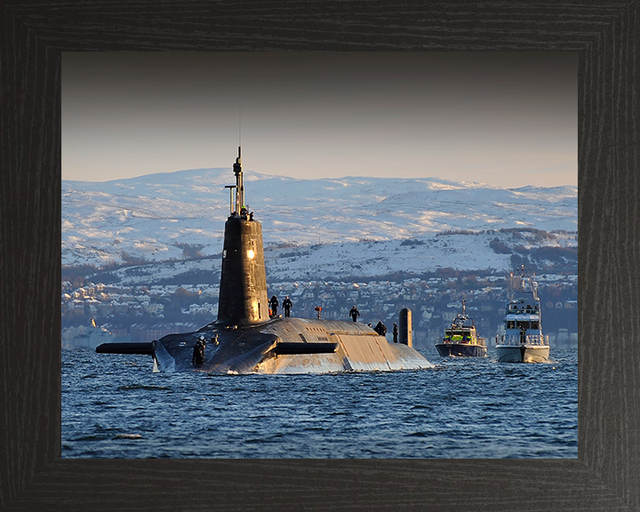 HMS Vanguard (S28) Photo Print - Faslane 2012 - Royal Navy Vanguard Class Submarine Hampshire Prints 10 x 8 Black Frame No