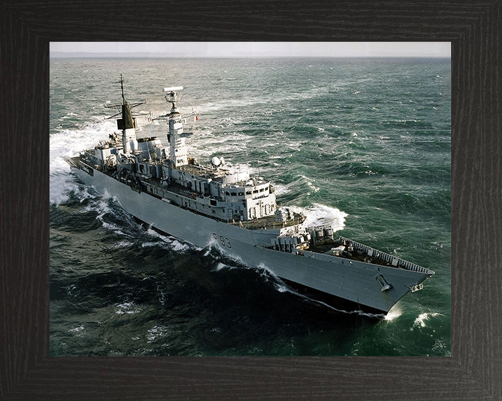HMS Beaver (F93) Royal Navy Type 22 Frigate Hard Turn Photo Print Wall Art Decor Posters, Prints, & Visual Artwork Hampshire Prints 10 x 8 Black Frame No