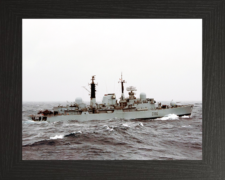 HMS Birmingham (D86) Royal Navy Type 42 Destroyer Underway Port View Photo Print Wall Art Decor Posters, Prints, & Visual Artwork Hampshire Prints 10 x 8 Black Frame No