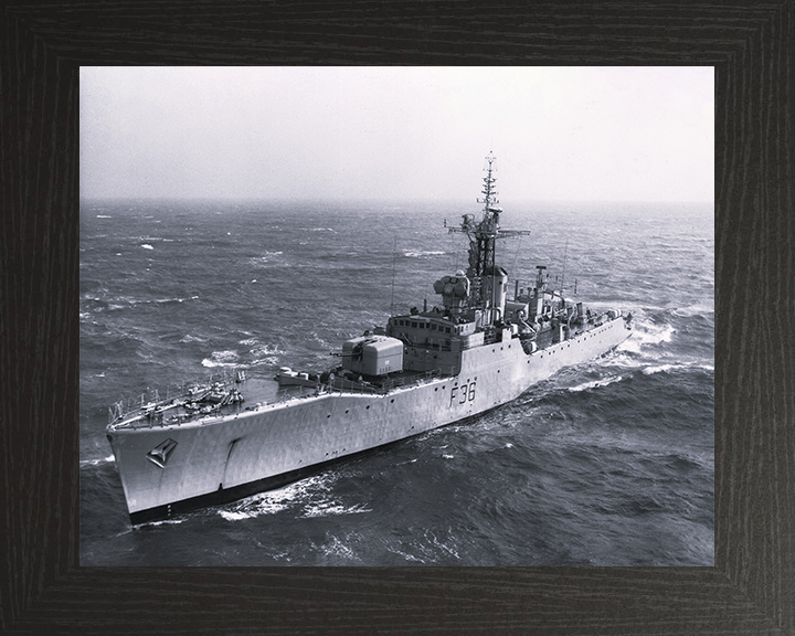HMS Whitby (F36) Photo Print - At Sea 1966 - Royal Navy Whitby Class Frigate Posters, Prints, & Visual Artwork Hampshire Prints 10 x 8 Black Frame No
