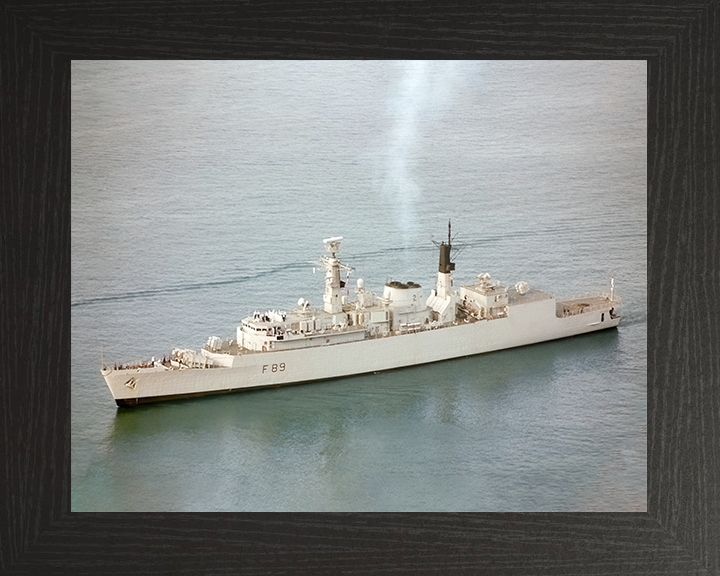 HMS Battleaxe (F89) Royal Navy Type 22 Frigate High Port side View Photo Print Wall Art Decor Posters, Prints, & Visual Artwork Hampshire Prints 10 x 8 Black Frame No