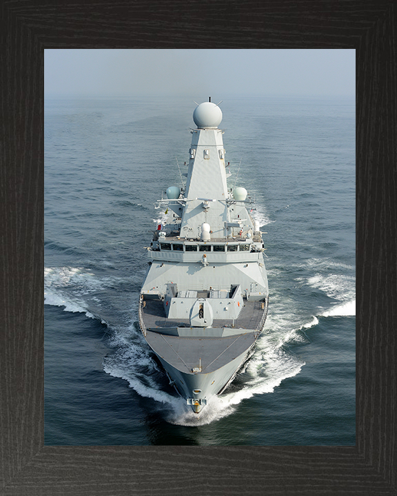 HMS Daring (D32) Royal Navy Type 45 Destroyer High Bow View Photo Print Wall Art Decor Posters, Prints, & Visual Artwork Hampshire Prints 10 x 8 Black Frame No