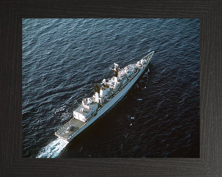 HMS Cumberland (F85) Photo Print - At Sea 1991 - Royal Navy Type 22 Frigate Hampshire Prints 10 x 8 Black Frame No