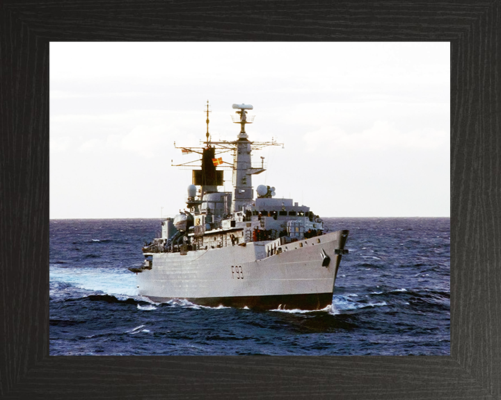 HMS Beaver (F93) Royal Navy Type 22 Frigate Starboard Bow View Photo Print Wall Art Decor Posters, Prints, & Visual Artwork Hampshire Prints 10 x 8 Black Frame No