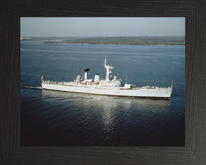 HMS Cleopatra (F28) Royal Navy Leander Class Frigate High Starboard Beam View Photo Print Wall Art Decor Posters, Prints, & Visual Artwork Hampshire Prints 10 x 8 Black Frame No
