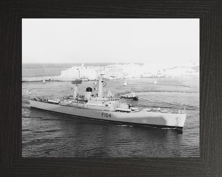 HMS Dido (F104) Royal Navy Leander Class Frigate Valletta Malta Photo Print Wall Art Decor Posters, Prints, & Visual Artwork Hampshire Prints 10 x 8 Black Frame No