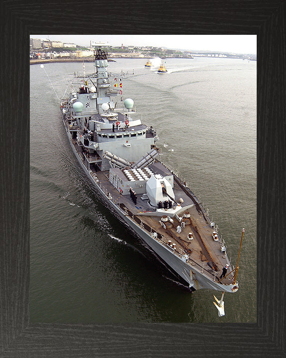 HMS Norfolk (F230) Photo Print - Plymouth - Royal Navy Type 23 Frigate Hampshire Prints 10 x 8 Black Frame No
