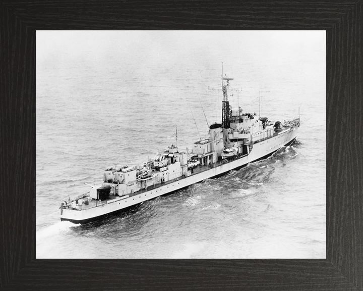 HMS Carron (D30) Royal Navy C Class Destroyer At Sea Photo Print Wall Art Decor Posters, Prints, & Visual Artwork Hampshire Prints 10 x 8 Black Frame No
