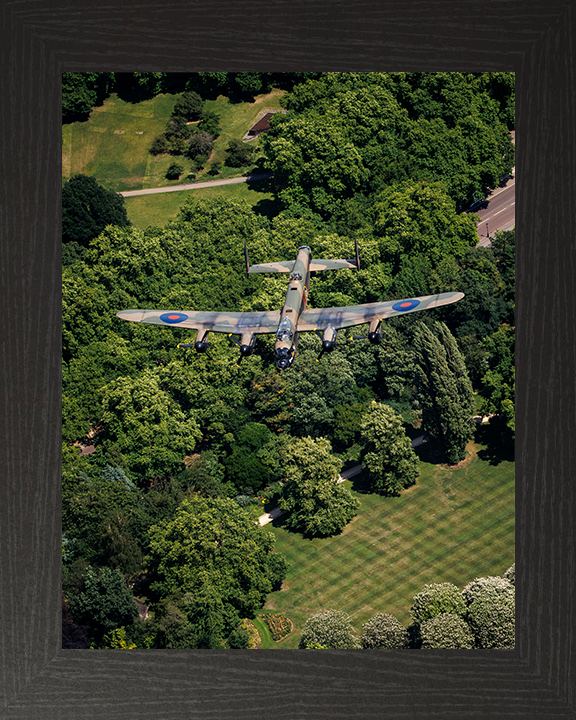 RAF Lancaster Over Buckingham Palace Photo Print - Royal Air Force Aircraft Hampshire Prints 10 x 8 Black Frame No