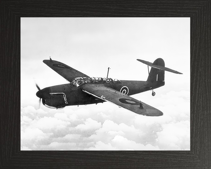 Fairey Barracuda I in flight Photo Print - Royal Navy Aircraft Posters, Prints, & Visual Artwork Hampshire Prints 10 x 8 Black Frame No