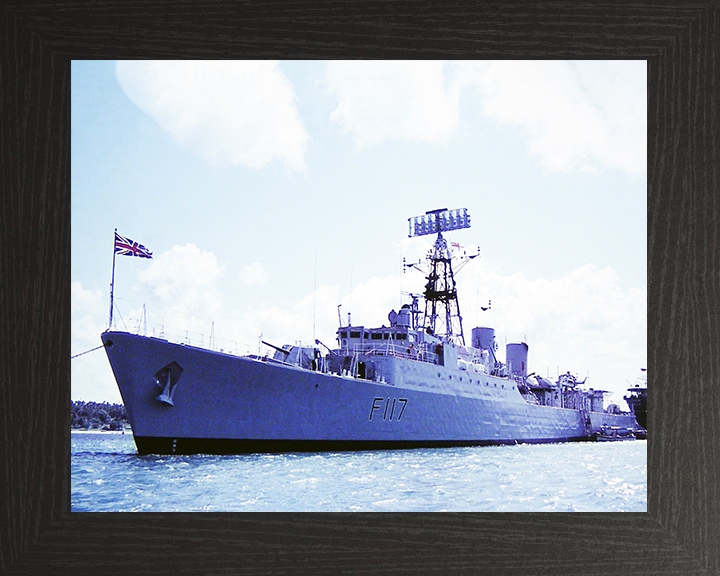 HMS Ashanti (F117) Royal Navy Tribal Class Frigate At A Buoy Photo Print Wall Art Decor Posters, Prints, & Visual Artwork Hampshire Prints 10 x 8 Black Frame No