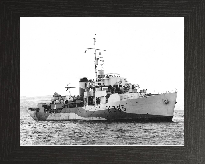 HMS Arabis (K385) Royal Navy Flower Class Corvette Starboard View Warship Photo Print Wall Art Decor Posters, Prints, & Visual Artwork Hampshire Prints 10 x 8 Black Frame No