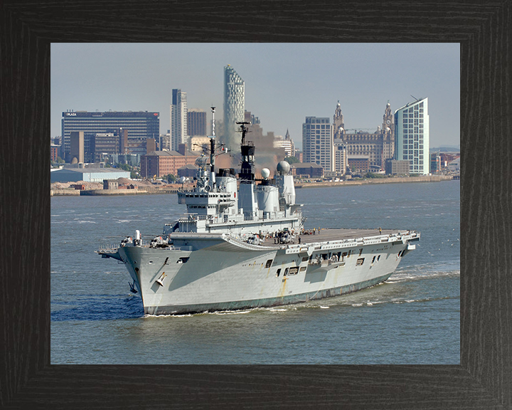 HMS Ark Royal (R07) Royal Navy Invincible Class Aircraft Carrier Liverpool 2008 Photo Print Wall Art Decor Posters, Prints, & Visual Artwork Hampshire Prints 10 x 8 Black Frame No