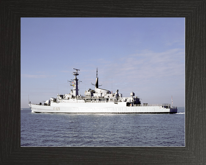 HMS Amazon (F169) Royal Navy Type 21 Frigate Leaving Harbour Photo Print Wall Art Decor Posters, Prints, & Visual Artwork Hampshire Prints 10 x 8 Black Frame No