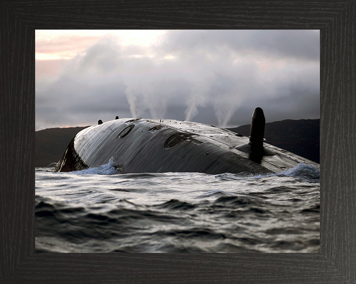 HMS Talent (S92) Photo Print - surfacing 2009 - Royal Navy Trafalgar Class Submarine Hampshire Prints 10 x 8 Black Frame No
